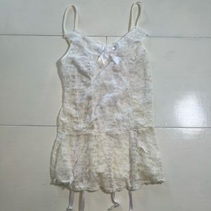 White Lace Bridal Babydoll Lingerie size Small/Medium